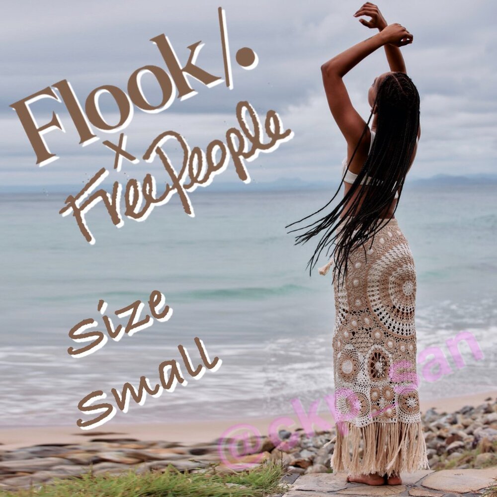 Free People x Flook Natalia Pieced Crochet Skirt Sz S